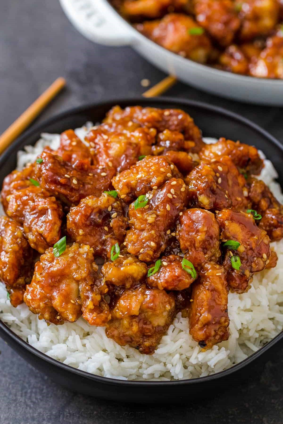 Sesame Chicken and white rice